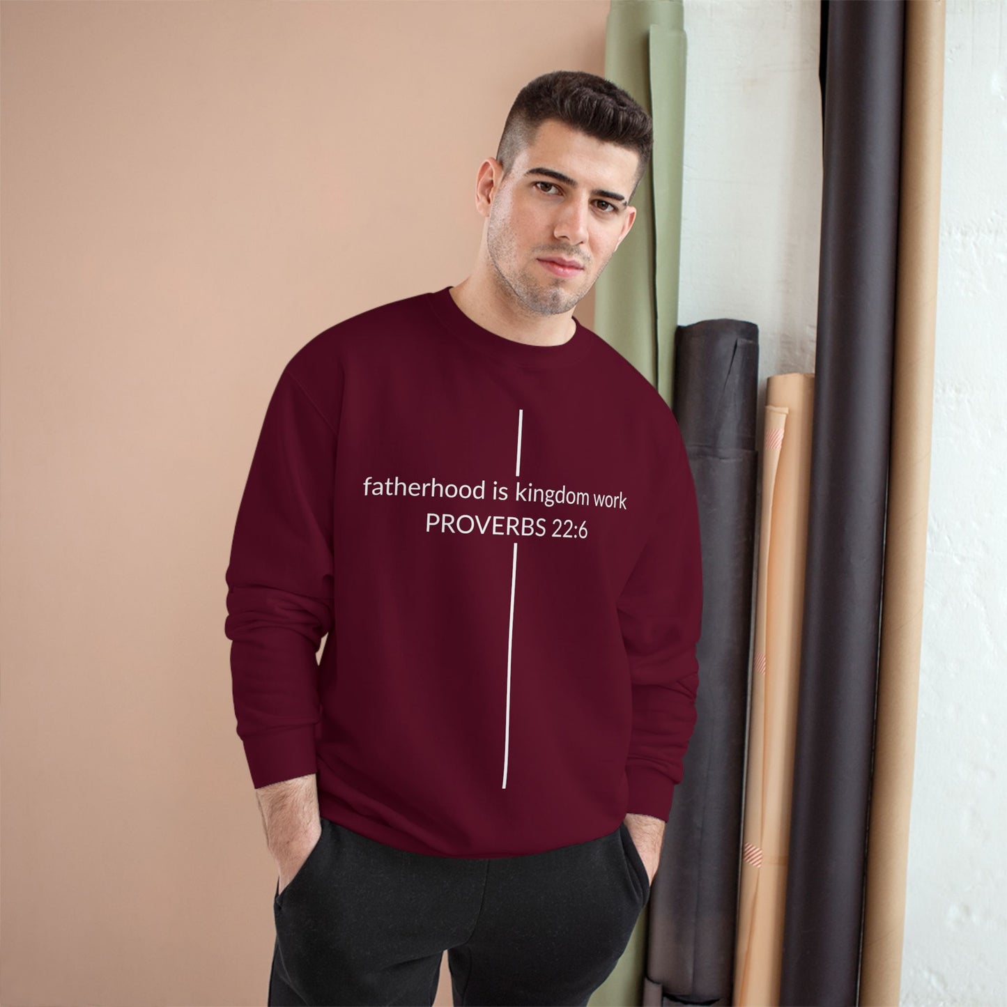 Fatherhood Is Kingdom Work Sweatshirt — Proverbs 22:6 Christian Crewneck