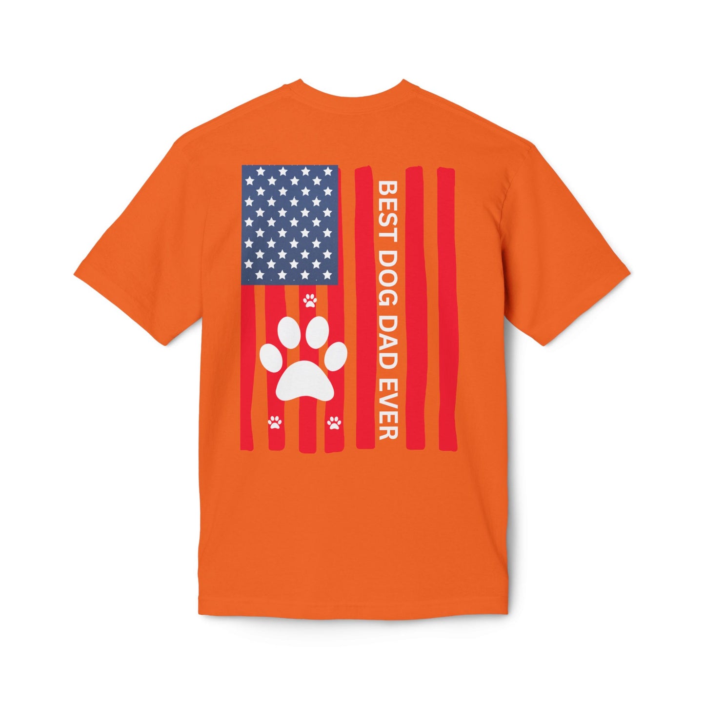Best Dog Dad Ever T-Shirt — American Flag Paw Print Dog Dad Tee
