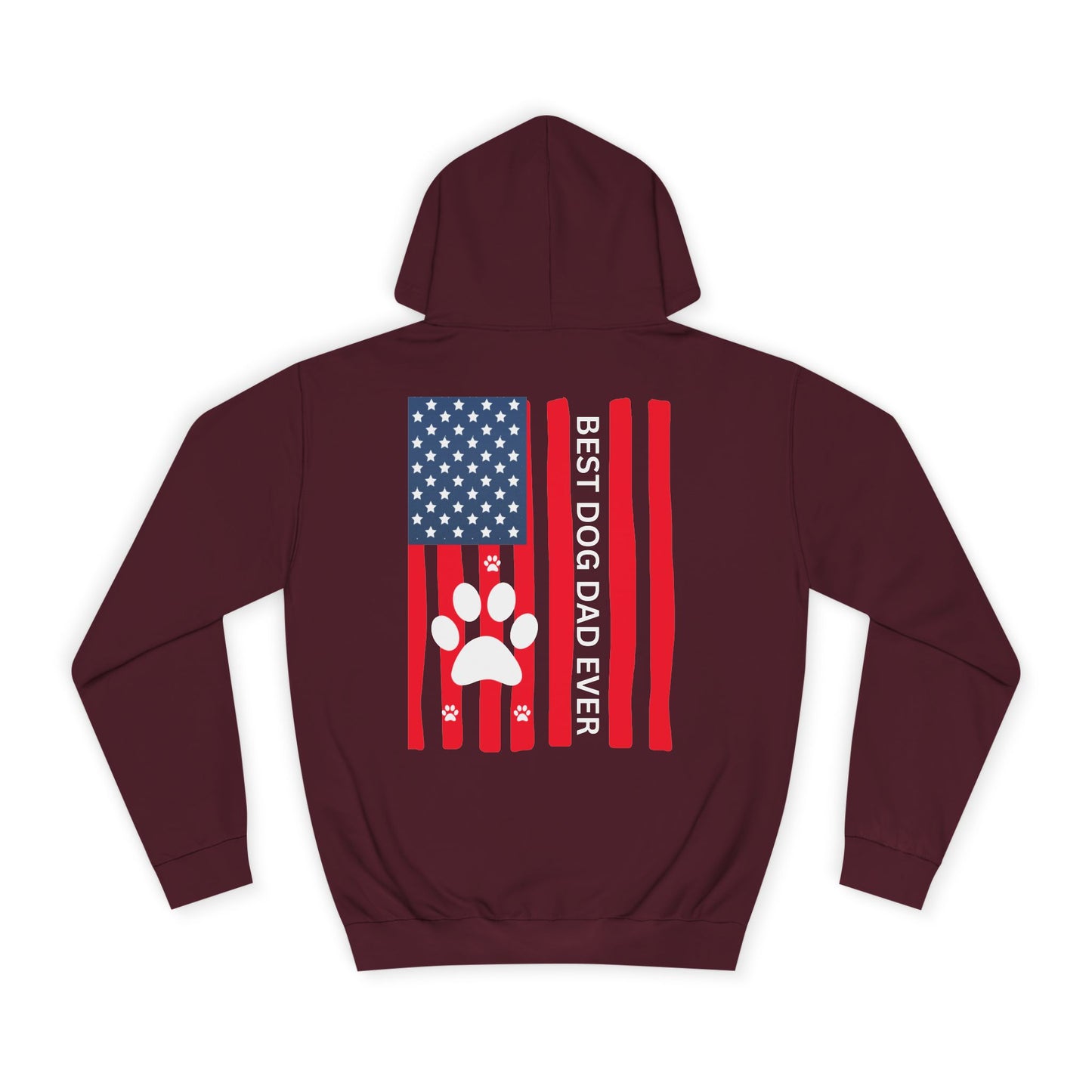 Hoodie — American Flag Climbing Design Backprint (Patriotic Rock Climber)