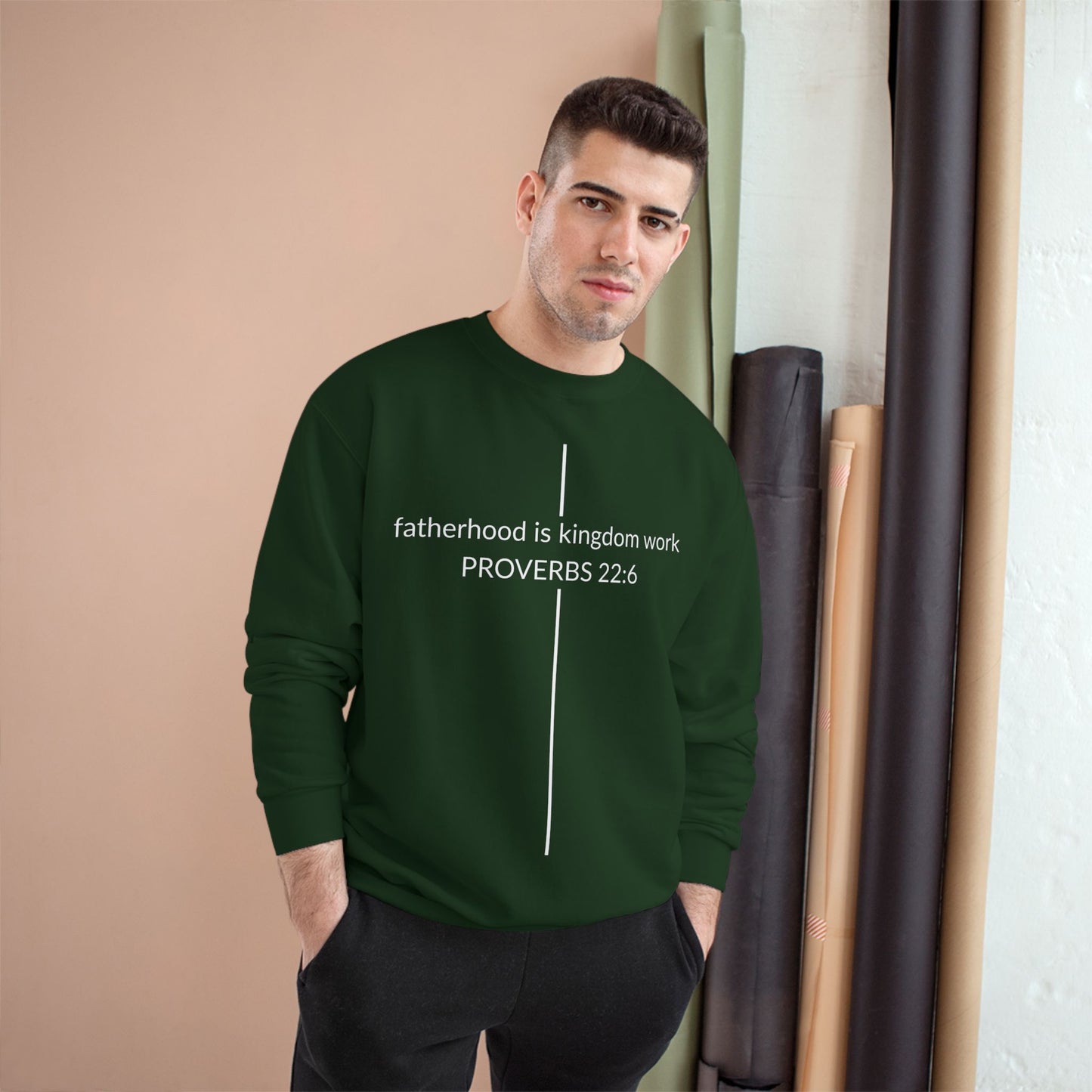 Fatherhood Is Kingdom Work Sweatshirt — Proverbs 22:6 Christian Crewneck