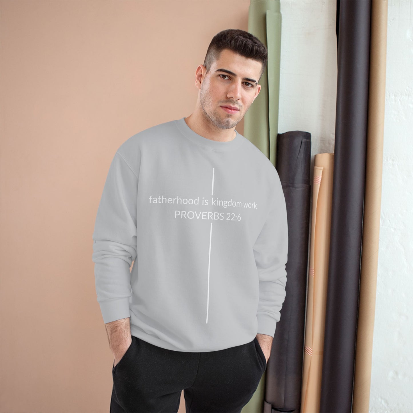 Fatherhood Is Kingdom Work Sweatshirt — Proverbs 22:6 Christian Crewneck