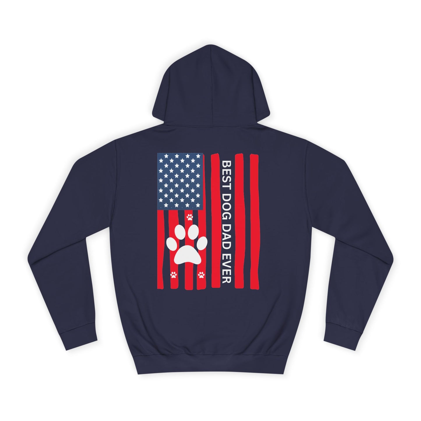 Hoodie — American Flag Climbing Design Backprint (Patriotic Rock Climber)
