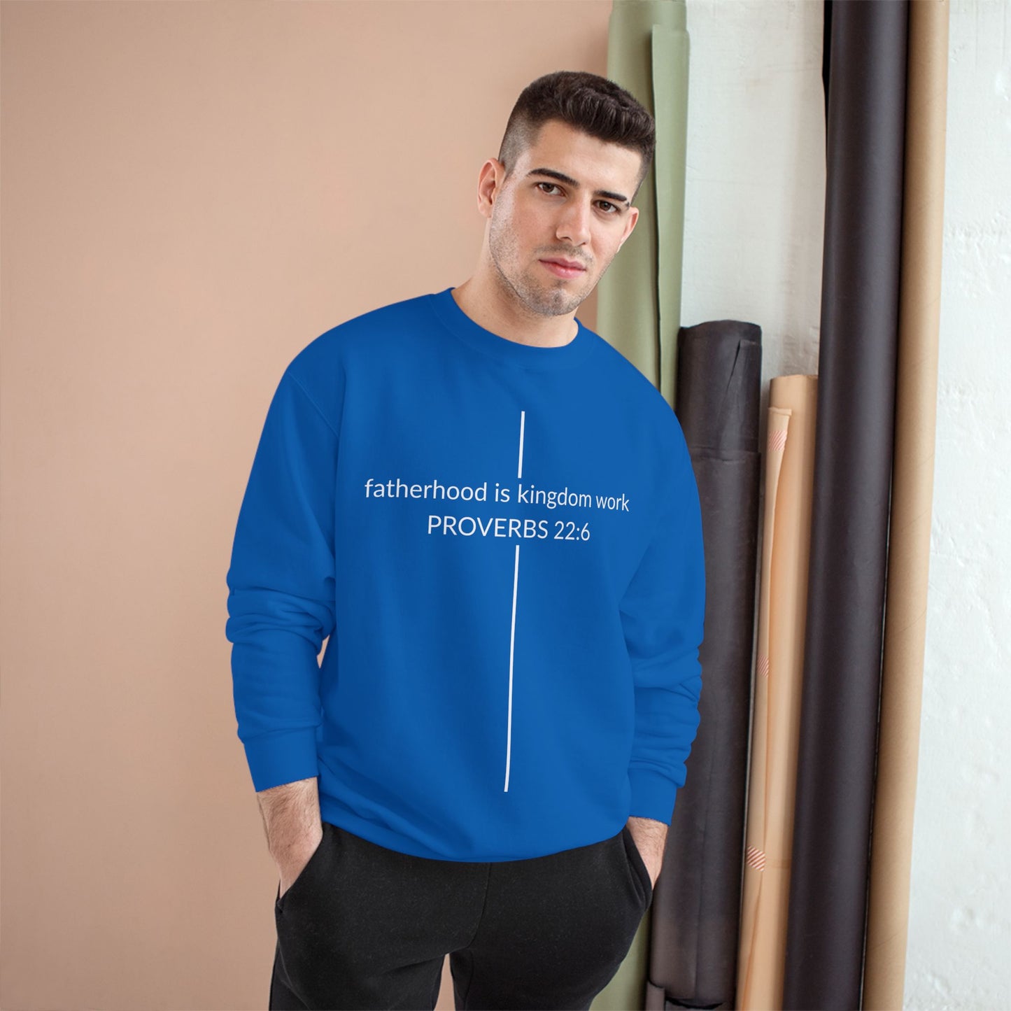 Fatherhood Is Kingdom Work Sweatshirt — Proverbs 22:6 Christian Crewneck