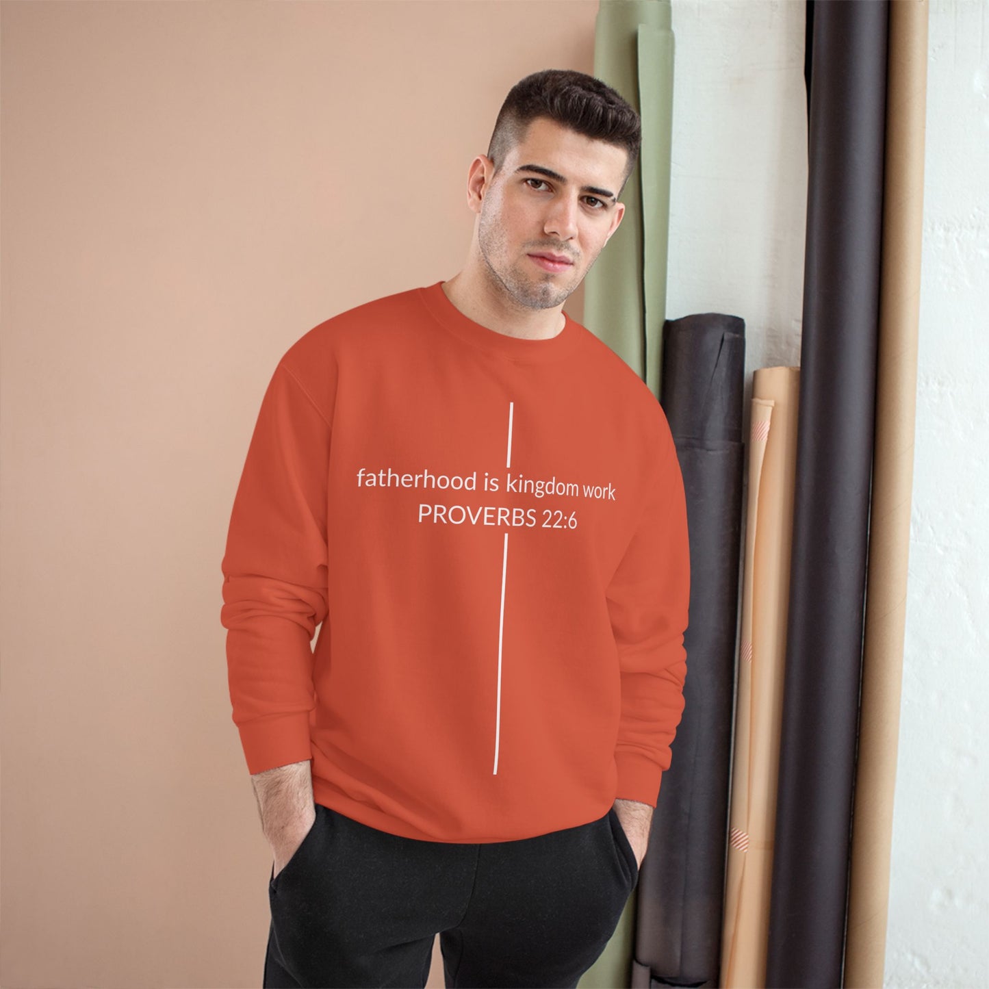 Fatherhood Is Kingdom Work Sweatshirt — Proverbs 22:6 Christian Crewneck