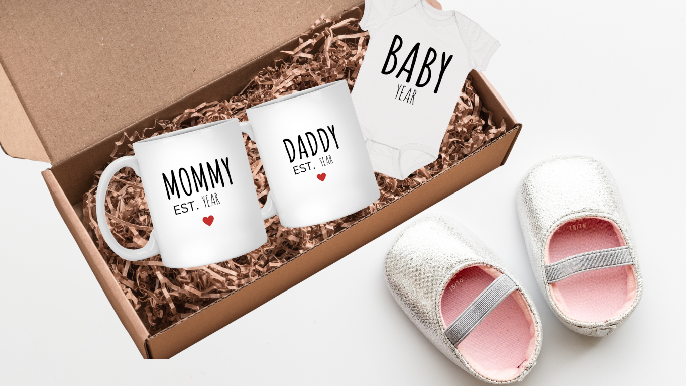 Personalized Mommy Daddy and Baby Gift Set